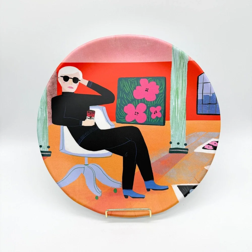 Andy Warhol Melamine Decorative Plate Multicolor Pop Art Artist Series NEW